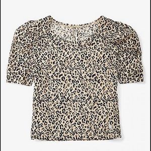 Girls lace puff top
